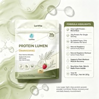Proteína en Polvo Transparente OEM, Sabor Personalizado, 20g de Proteína por Porción con Colágeno y Enzimas, Sin Azúcar, para el Mercado de Fitness y Belleza