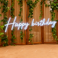 Pas de quantité minimale de commande joyeux anniversaire LED acrylique enseigne au néon suspendu LED publicité fête décoration de la maison personnalisé néon lumière