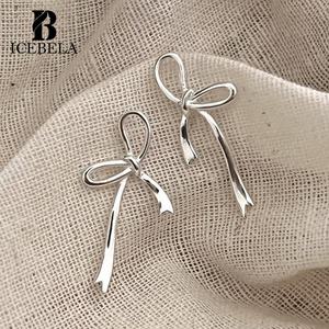 ICEBELA हॉट सेल 925 स्टर्लिंग सिल्वर फाइन ज्वेलरी 18K गोल्ड प्लेटेड इयररिंग्स लड़कियों के लिए ट्रेंडी ठाठ क्यूट स्टड बो नॉट इयररिंग्स - Product Image 3