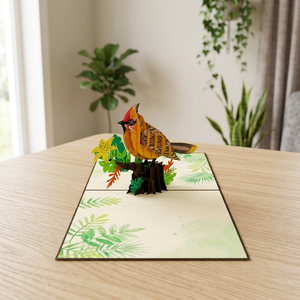 Tarjeta Pop-Up 3D de Pájaro con Diseño Personalizado Estilo Animal, Hecha a Mano en Vietnam, Hanói, para el Día de la Tierra, con Corte Láser, de las últimas tendencias en artesanía de papel. - Product Image 2