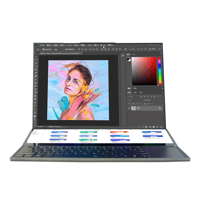 New Design Wholesale Dual Double Screen Laptop I7 10750H 16 Inch Touch Screen Gamer Notebook PC Mini Computer