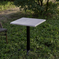 Table de salle à manger extérieure extensible en bois antique, style moderne, gris kaki, 700*700MM, imperméable, pour café, cantine et hôtel