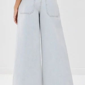 Nouveauté : Jeans Baggy Personnalisables avec Logo pour Filles, Taille Haute, Délavé Intense, Bleu Clair, pour Femmes - Product Image 3
