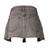 Damen Y2K High-Waist Loose Denim Minirock aus 100% Baumwolle mit mittlerer Vintage-Waschung, Nieten und Raffungen für High-Street-Marken