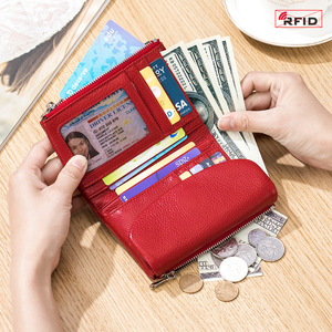Nueva Cartera de Cuero Genuino con RFID, Cartera Corta de Moda para Mujer, Textura Suave, Gran Capacidad de Almacenamiento, Monedero - Product Image 3