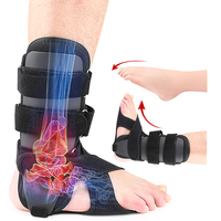 Attelle de cheville pour pied tombant, stabilisateur de cheville rigide en Spandex et Nylon avec fermeture auto-agrippante, soutien sécurisé pour la rééducation adulte