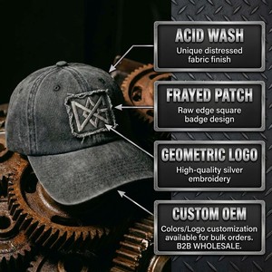 Casquette de baseball professionnelle en toile robuste et durable, couleur Charcoal Wash, disponible en stock important, provenance directe - Product Image 4