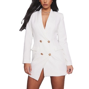 fitted lace wedding dress Let's Meet Up Blazer Dress, White Medium main image 1