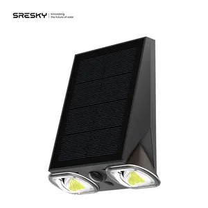 Sresky mới có thể điều chỉnh đèn đầu thiết kế 8W vườn LED năng lượng mặt trời ánh sáng đường dẫn Đèn tường hút từ cài đặt