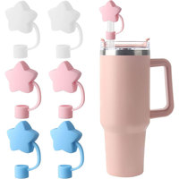 Couvre-pailles réutilisable en silicone en forme d'étoile, bouchons anti-poussière de 10 mm pour accessoires de gobelets isothermes