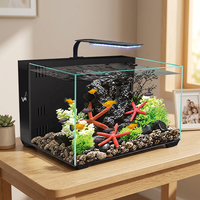 Aquarium JSD moderne avec filtre arrière en verre ultra-clair, pompe silencieuse tout-en-un, 30/40/50/60 cm, pour la maison, le bureau, le salon