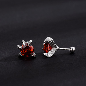 <b>Stud</b> <b>Earrings</b> 925 Sterling Silver Claw Setting <b>Crystal</b> <b>Earrings</b> Everyday Wear Unisex Jewelry - Product Image 3