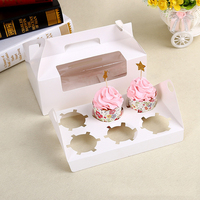 Meimei — boîte à Cupcake jetable avec poignée, 1 2 4 6 trous, facile à assembler, Cupcake, tarte aux œufs, muffins, parfait pour la fête, bon marché
