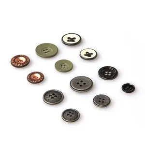 custom Metal Material and dark color 2-Holes Button