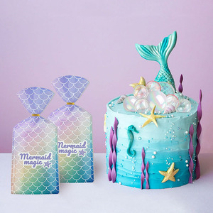 Xieli Vietnam petite sirène <span class=keywords><strong>violoncelle</strong></span> Cellophane cadeau fête faveur sac avec attaches torsadées pour sirène thème fête décoration - Product Image 5