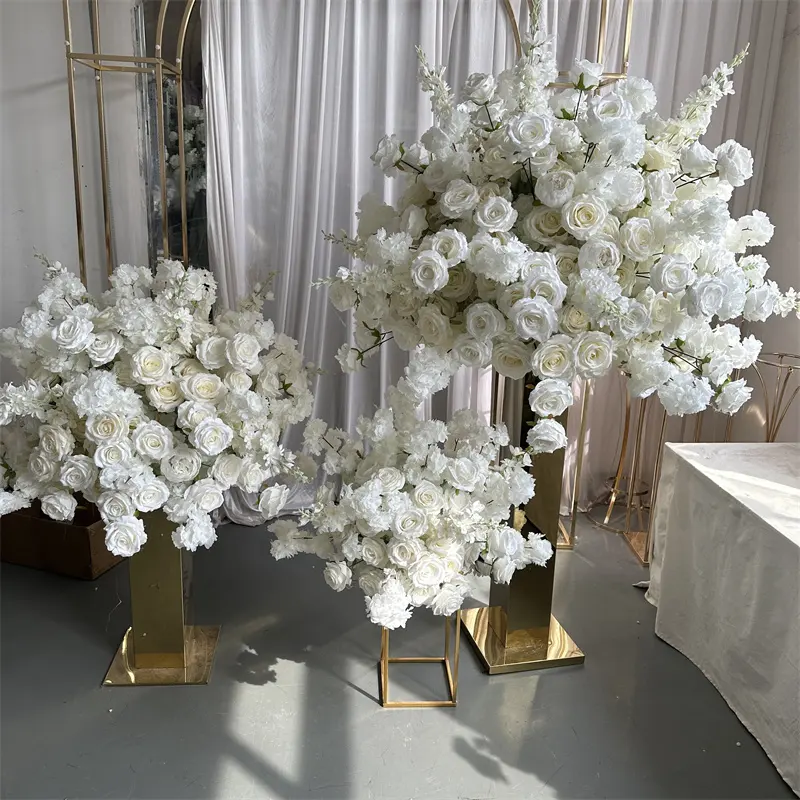 Свадебные украшения IFG из белого шелка с подвесным цветочным шариком