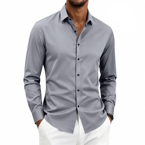 Customized <b>Men's</b> Casual Dress <b>Shirts</b> Breathable Quick Dry Long Sleeve Button Down Slim Fit Spring - Product Image 4