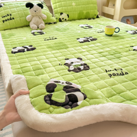 Matelas pliant en velours tissé à motif de dessin animé, coussin de lit non jetable pour la maison, literie d'hiver