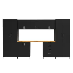 Garage Combination Cabinet Slat Wall Storage System Cabinet Steel Modular Cabinets