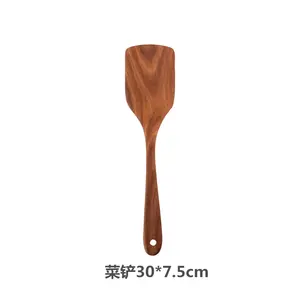 Hot Sale Custom Logo Cookware Natural Teak Acacia Wooden Spoon Set Spatula Wooden Kitchen Utensils Set