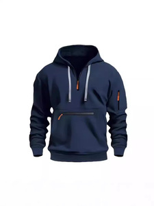 <span class=keywords><strong>Pull</strong></span> à capuche de sport surdimensionné pour hommes, taille multi-poches à fermeture éclair, <span class=keywords><strong>pull</strong></span> chaud d'automne et d'hiver - Product Image 3