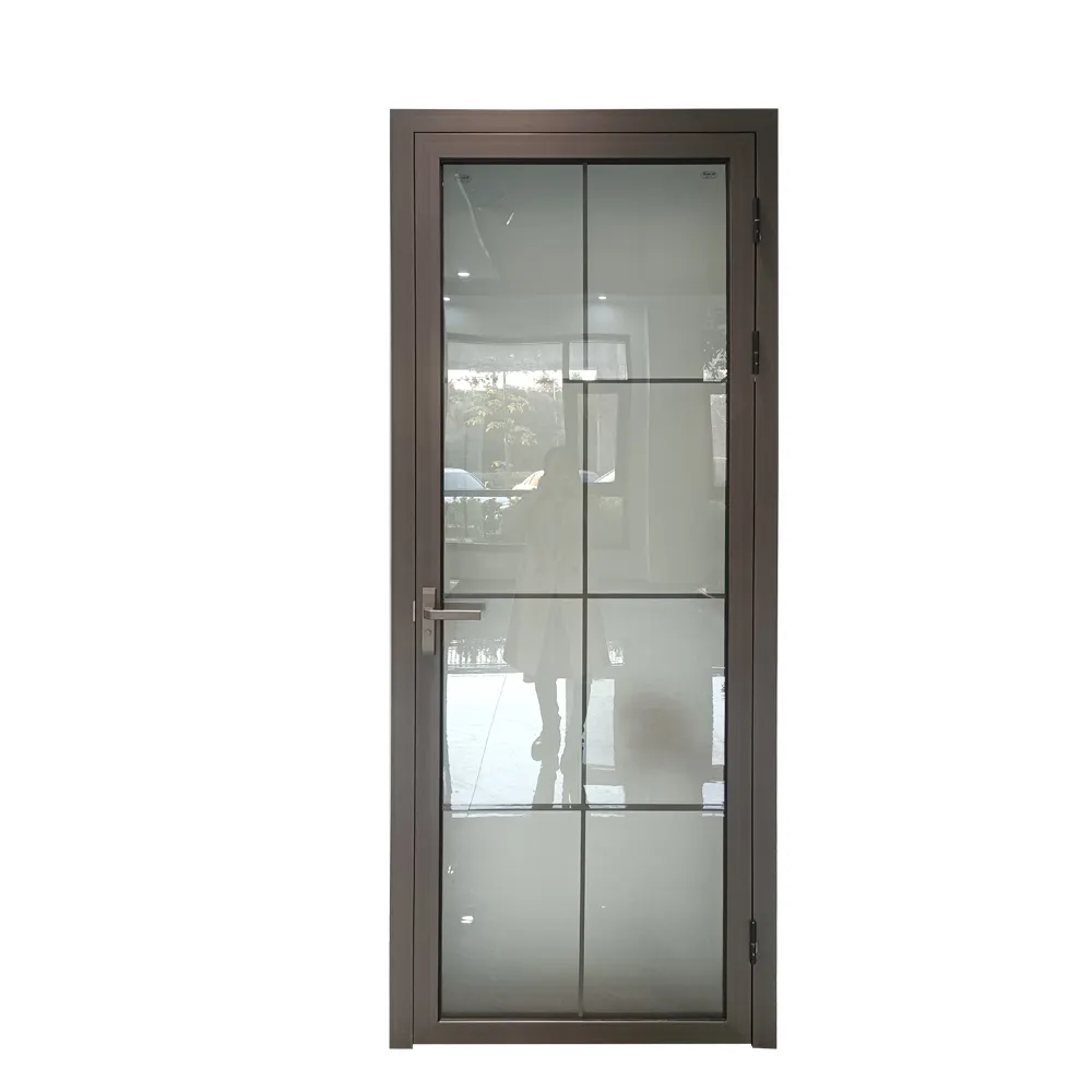 Harga pintu kaca Interior Aluminium, kamar mandi Modern, kerangka sempit, Aluminium, Tepian selesai