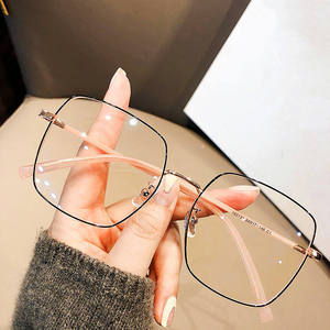 2026 Fashion Oversized Square Eyewear Retro chrome heart glasses Light Blocking Metal <b>Frame</b> Glasses Optical Computer <b>Eyeglasses</b> - Product Image 3