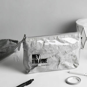 Custodia cosmetica per trucco in carta Kraft lavabile impermeabile multifunzione leggera <span class=keywords><strong>Tyvek</strong></span> con pellicola in PVC - Product Image 4