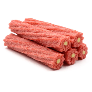 Gran oferta OEM, golosinas de hueso inflado para perros, sándwich, palo Dental para perros, queso, arándano, fresa, naranja, sabores, comida para moler mascotas, 100g - Product Image 3