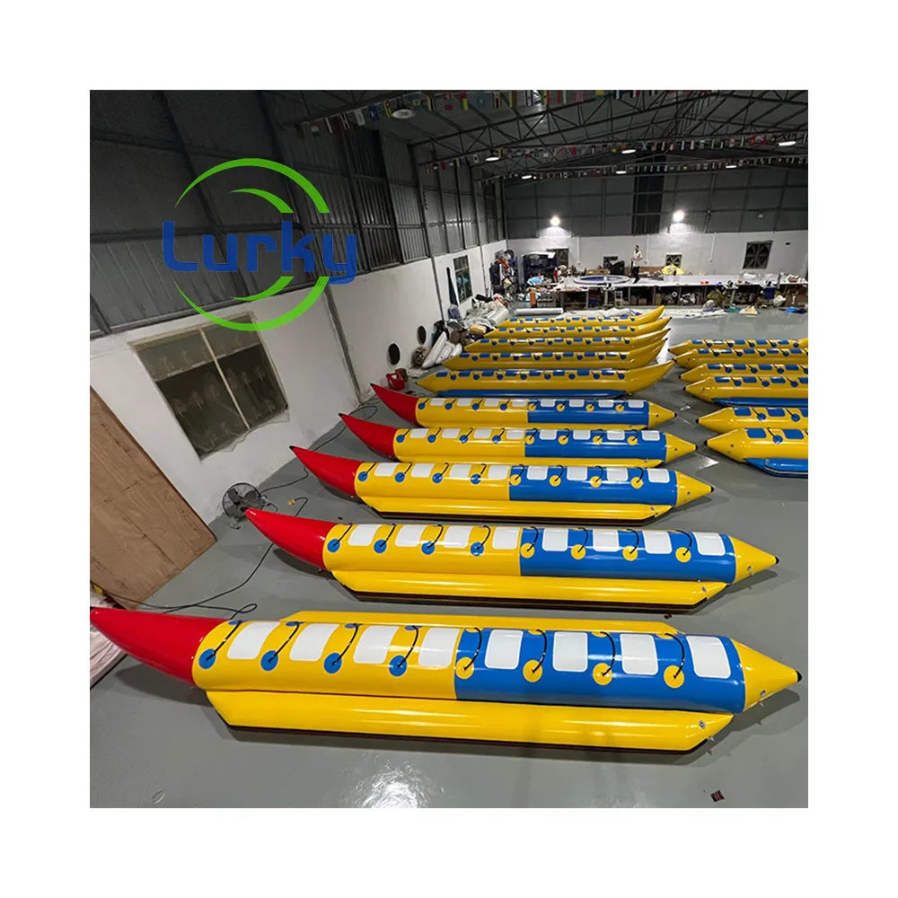 Fabbrica diretta Design classico 8 persone portatile 0.9mm PVC telone sport acquatici gonfiabile Banana Boat