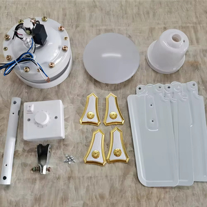 Hot bán 24-inch Quạt trần trong nhà với đèn LED 5 tốc độ gió sắt điều khiển từ xa kim loại Blades-cho phòng ngủ - Product Image 5