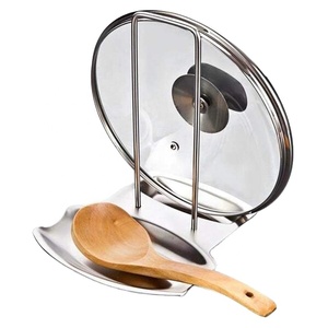 Suporte para Tampa de Panela, Organizador de Cozinha em Aço Inoxidável, Suporte para Esponja e Colher, 1 Peça - Product Image 2
