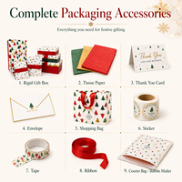 Coffret cadeau rigide de Noël avec logo personnalisé, boîte d'emballage en papier avec ruban pour bonbons, cosmétiques, vêtements