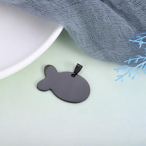 Etiqueta de identificación de mascotas de metal en forma de pez, <span class=keywords><strong>placa</strong></span> de metal en blanco, <span class=keywords><strong>placa</strong></span> de gato grabada, etiqueta antipérdida DIY - Product Image 5