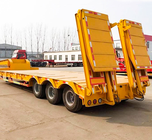Remorque à plateforme en acier haute résistance de <span class=keywords><strong>13</strong></span> m à col de cygne, pour transport de conteneurs de 40 pieds et de grandes plaques, idéale pour les charges lourdes - Product Image 2
