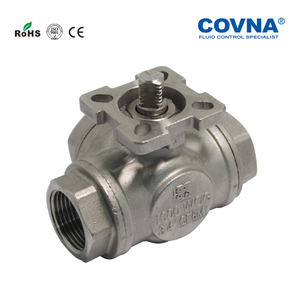 Válvula de Bola Eléctrica COVNA DN20 de 3/4 Pulgadas, 3 Vías, Puerto en T, 1000 WOG, 24 Voltios, Rosca Hembra, Acero Inoxidable CF8M - Product Image 3