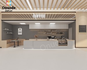 Muebles de panadería de madera de diseño moderno, diseño de interiores de cafetería con mostrador de té de burbujas, escaparate de barra de postres - Product Image 2