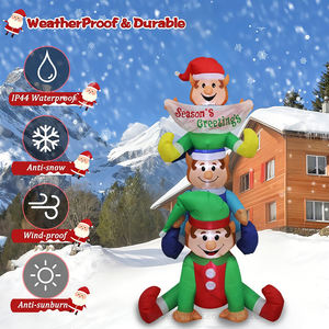 Duende Navideño Inflable Apilable de 6 Pies, Decoración de Jardín Impermeable y Ecológica para Exteriores, con LED Integrado para Fiestas en el Hogar, Jardín y Césped - Product Image 6