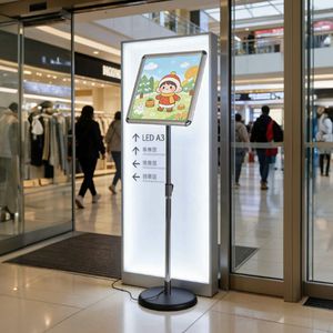 Boîte à lumière LED assemblée <span class=keywords><strong>sur</strong></span> support avec <span class=keywords><strong>poteau</strong></span> métallique et base stable pour événements et commerce de détail - Product Image 4