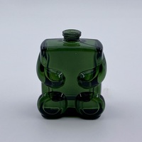 Botol Parfum Kaca Bentuk Beruang Hijau Mini 25ml, Kemasan Kosong Desain Unik, Wadah Parfum Logo Kustom dengan Pompa Semprot