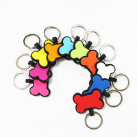 Targhette per cani in silicone a forma di osso piccolo, 10 colori brillanti, incisione personalizzata, nome dell'animale, in lega di zinco, motivo solido, semplici