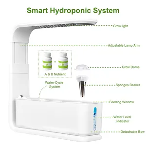 15W transformer 3 well plant growth system intelligent machine indoor hydroponic with adjustable growth lights