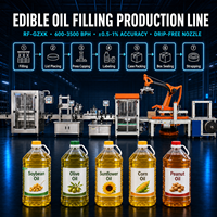 Ligne de production automatique de remplissage, de bouchage et d'étiquetage d'huiles comestibles (soja, palme, olive, tournesol) 600-3500 BPH