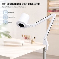 Extracteur de poussière électrique professionnel 2027 pour table de manucure, machine à ongles à faible bruit avec ventilateur haute vitesse et lampe LED intégrée