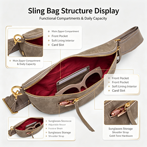Sac bandoulière portable Iris' Wallet modèle 1.4L, en PU, étanche, de luxe, personnalisé, unisexe, à porter à la taille/poitrine - Product Image 1