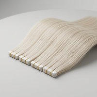 Extensions de cheveux vierges humains blonds européens de haute qualité 2026, double trame plate, teintes, invisibles, à bandes adhésives, douces et brillantes