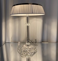 Lampes de table de chevet de luxe en cristal bacarat pour décoration intérieure d'hôtel avec abat-jour