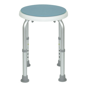 Junkang Bathroom Shower <b>Stool</b> Aluminum Alloy Light Blue Round <b>Adjustable</b> <b>Height</b> For Elderly Disabled Pregnant Women - Product Image 1