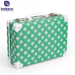 Decorative Vintage Mini Suitcase, <b>Floral</b> Pattern Hand‑held Storage <b>Box</b> With Metal Lock, Home Decoration & Photo Prop Gift Case - Product Image 1
