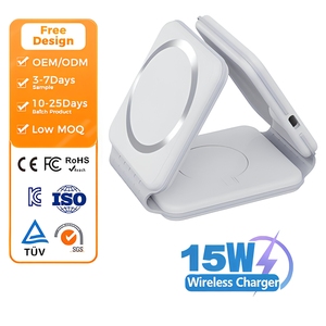 Station de charge sans fil magnétique portable 3 en 1, pliable, chargeur rapide 15W, support pour plusieurs appareils, support pour smartphone - Product Image 1